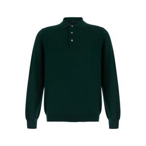 Tagliatore Men Green Polo Shirt Sweater In Wool Blend Men